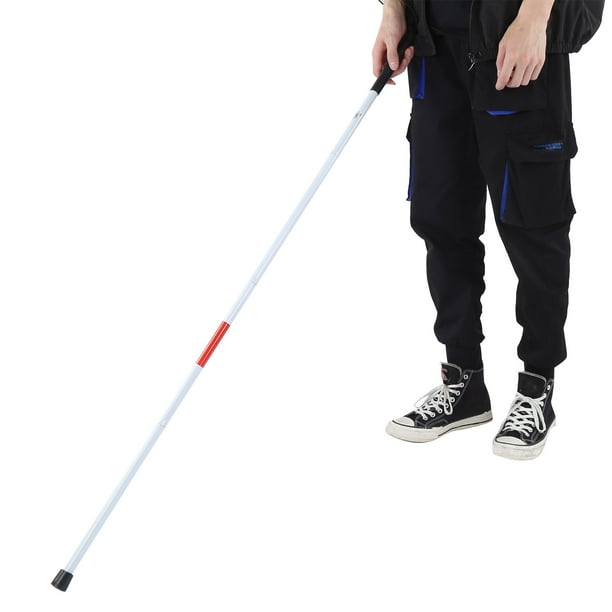 Ymiko Cane Collapsible Reflective White+Walking Stick For Blind Visual  Impaired Red 