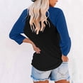 thumbnail image 3 of Tops Women Crewneck Blue Long Sleeve Tee Shirts for Womens Basic Tops Fall Clothes Women, 3 of 5