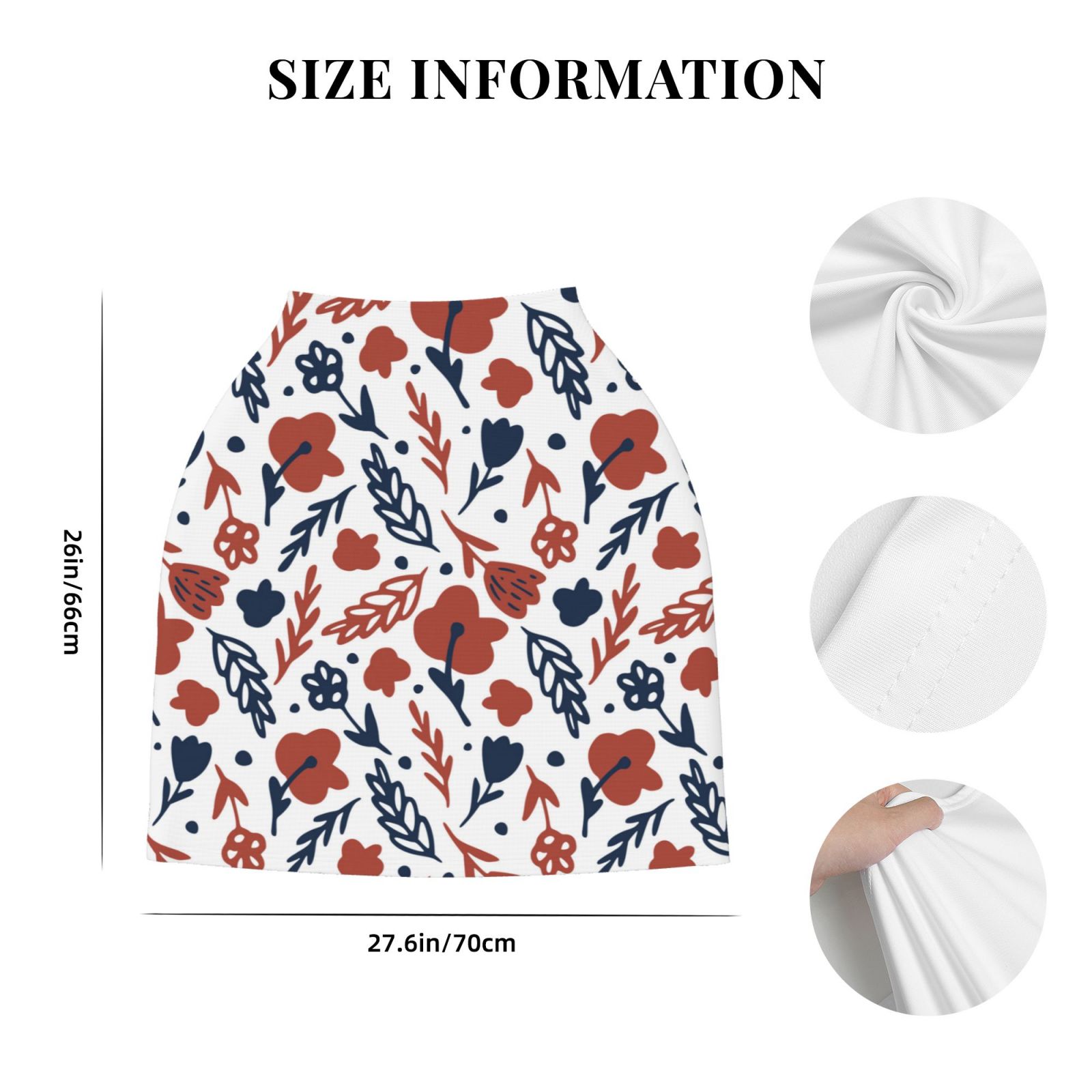 Fotbe Red Blue Leaves Pattern Car Seat Covers for Babies, Nursing Breastfeeding Cover Carseat Canopy, Soft Stretchy Carrier Cover
