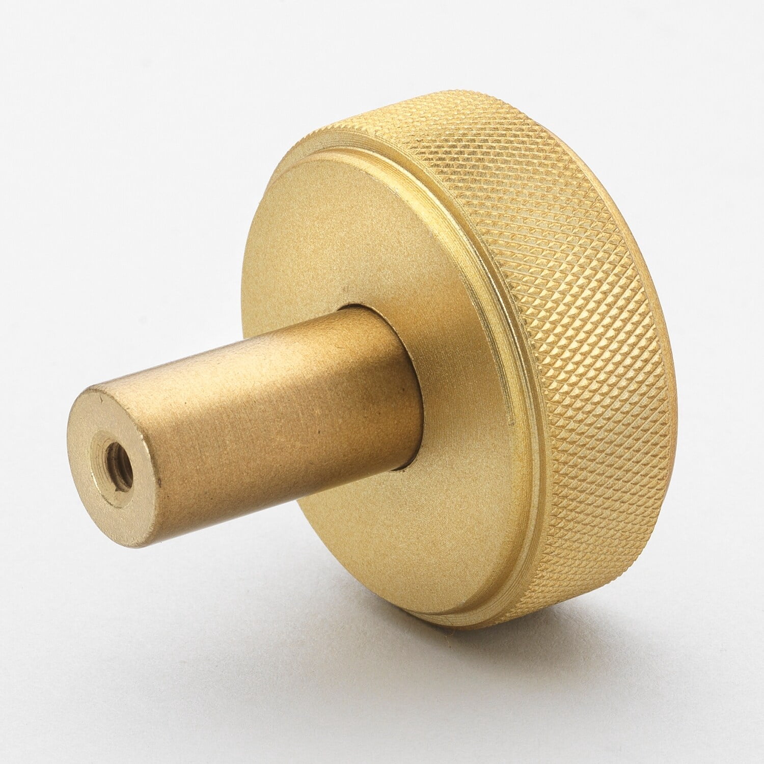 GlideRite 1-1/2 in. Solid Round Knurled Cabinet Knob, Satin Gold, Pack of 10