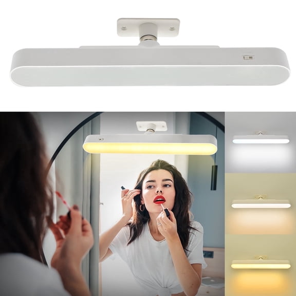 Crodless Vanity Lights for Mirror, 4000mAH Rechargeable Battery Operated Mirror Light, Adjustable Color Brightness & Angle Cordless Makeup Light