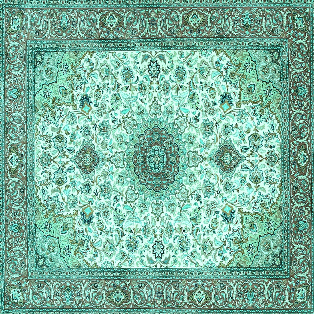 Ahgly Company Indoor Square Medallion Turquoise Blue Traditional Area ahgly-company-indoor-square-medallion-turquoise-blue-traditional-area
