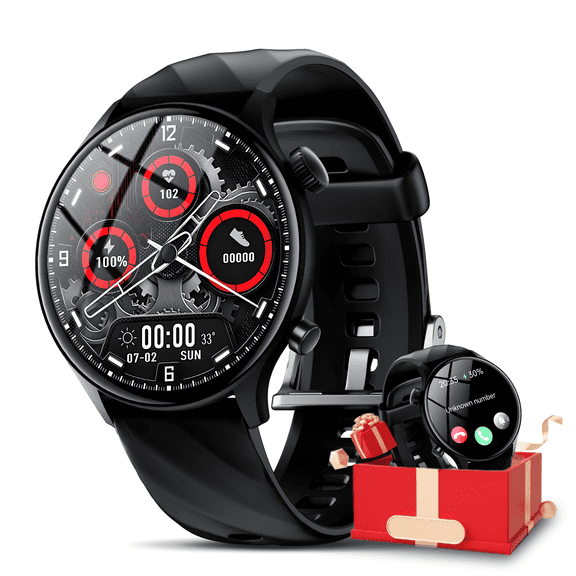 Smart Watch for Android and iPhone, IP68 Waterproof Smartwatch for Women Men 180  Sports Modes 1.39-inch Fitness Tracker, Smart Watch with Bluetooth Call(Answer/Make Calls), for Gift Black