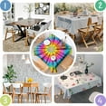 thumbnail image 4 of Rainbow Tie Dye Mandala Pattern Square Tablecloth,Waterproof Square Table Cover,Wipeable Spillproof Washable Table Cover for Home Kitchen Party Decor 60"x60"(152x152cm), 4 of 6