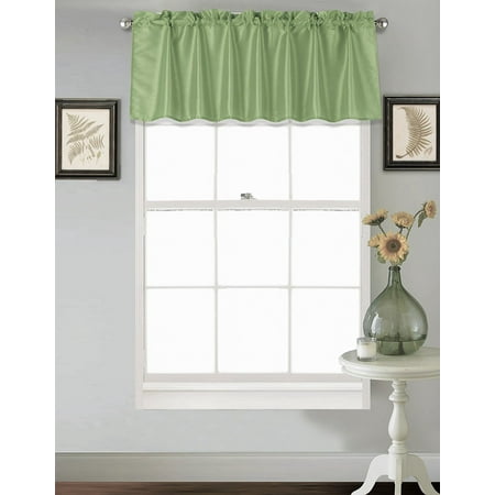 Silk Elements Inc (S18) SAGE GREEN 1PC Elegant Straight Faux Silk Rod Pocket Swag Waterfall Valance, 55