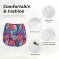 thumbnail image 6 of Lsque Tropical Leaves Printed Women's Running Shorts with Liner Pockets,Elastic Quick Dry Workout Athletic Gym Yoga Shorts,Womens High Waist Shorts-Medium, 6 of 9