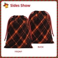 thumbnail image 4 of Super Soft Fabric Gift Bag Contraction Free Bag Mouth Pull Rope Design Red Ribbon Mouth For The Festival Argyle Plaid Darkorange_4 Small, 4 of 8