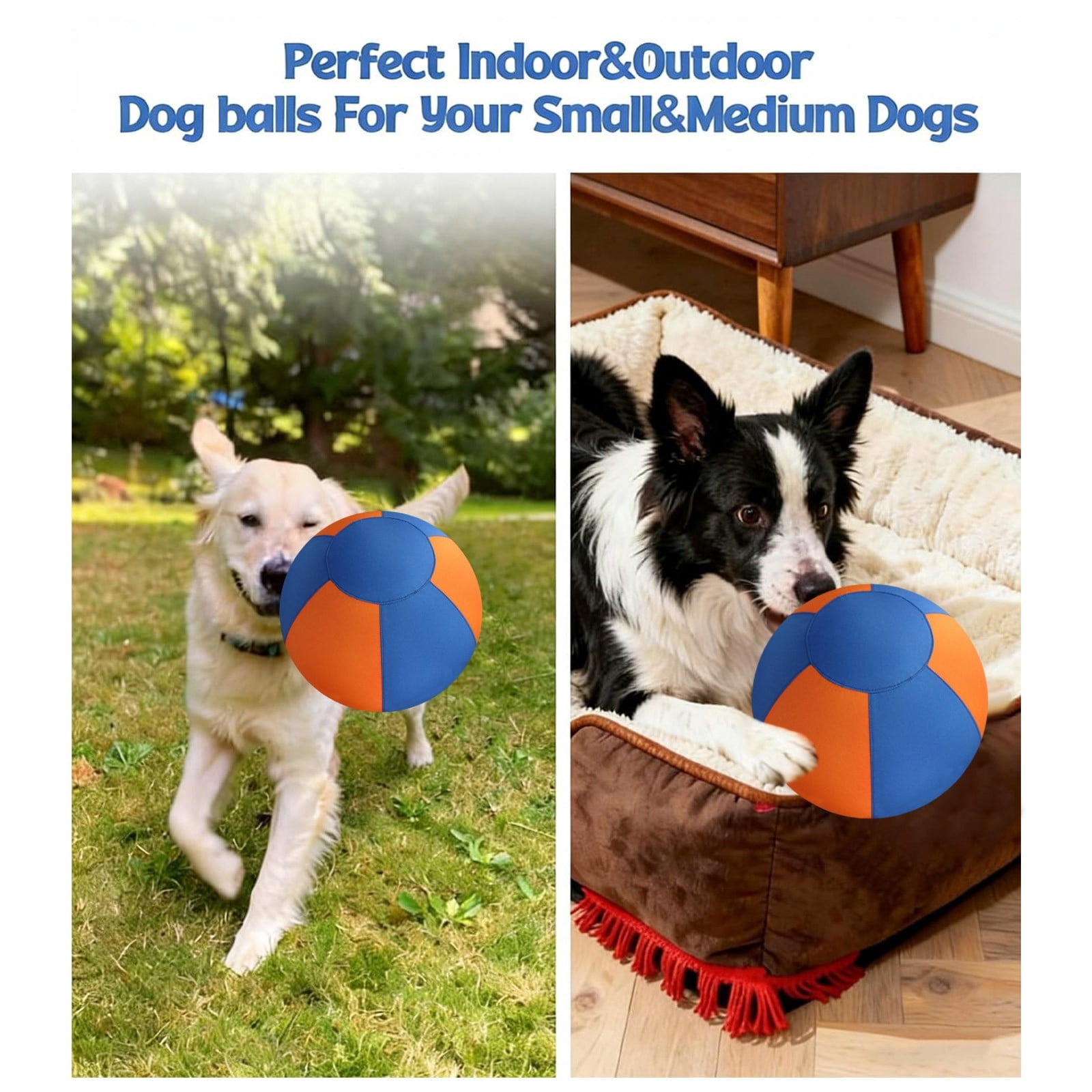 Calming Jumbo Dog Ball Inflatable Herding Exercise Toy Durable Tear Resistant Interactive Training Ball with Handle Cover Pump for Medium Large Dogs 18 Inch