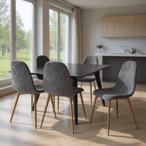 Homy Casa Set of 4 Modern Dining Chairs Upholstered Side Chairs with Ergonomic Curved Back and Sturdy Metal Legs for Contemporary Home Dining Room Kitchen and Apartment