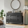 thumbnail image 5 of Holliwill 6 Drawer Dresser for Bedroom, Fluted Dresser Chest of Drawers for Living Room, Hallway, Black, 5 of 8