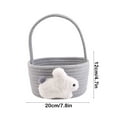 thumbnail image 3 of Honeeladyy Easter Gifts Baskets for Kids, Gray Large Personalized Baby Easter Basket with Handle, Empty Bunny Egg Basket, Woven Easter Gift Basket for Girls, Boys, Babies, Toddler, Infant, 3 of 6
