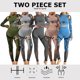 thumbnail image 5 of 2PCS Mujeres Yoga Crop Shirt Leggings Camuflaje Imprimir Thumb Hole, 5 of 8