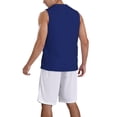 thumbnail image 5 of Easygdp Navy Blue Men's Mesh Basketball Jersey Quick Drying Sleeveless Shirts Fitted Muscle Tank Tops Sport Round Neck T-Shirt - 3X-Large, 5 of 9