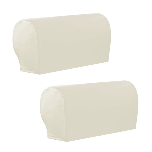 2pcs Elastic Removable Armchair Protector Universal Sofa Armchair Covers Armrest White