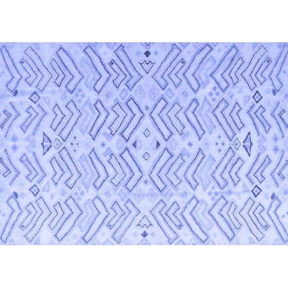 Ahgly Company Indoor Rectangle Solid Blue Modern Area Rugs, 8' x 12'