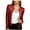Red, variant on IROINNID Women's Long Sleeve Blouson Jacket Short V-Neck Cover-up Open Front Sequin Jacket Short Blazer Coat Tops, Red