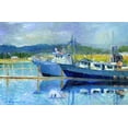thumbnail image 2 of Wallich, Richard 18x13 Black Ornate Wood Framed with Double Matting Museum Art Print Titled - Fishing Boats On Oregon Coast, 2 of 4