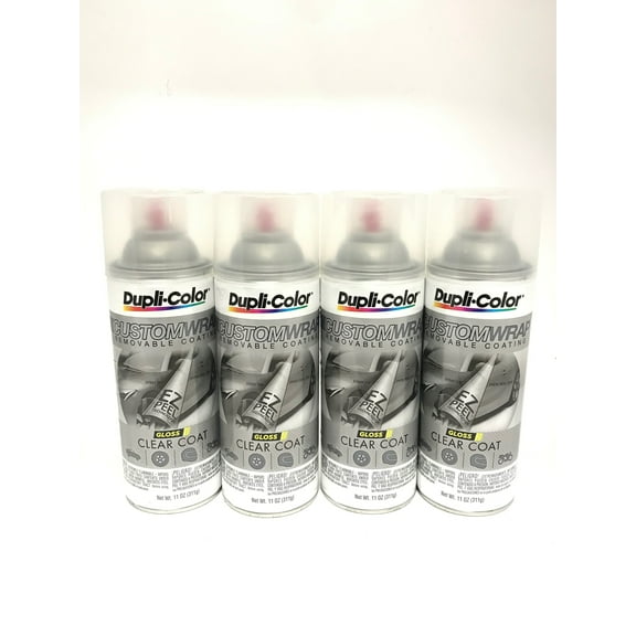 Duplicolor CWRC901 - 4 Pack Custom Wrap Removable Paint Gloss Clear - 11oz