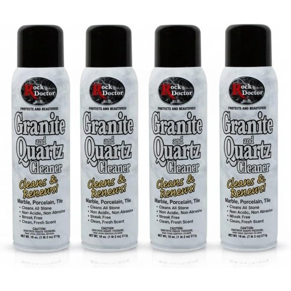 Rock Doctor Granite Cleaner - Streak-Free, Antibacterial Spray - 4 Pack, 18 oz Each