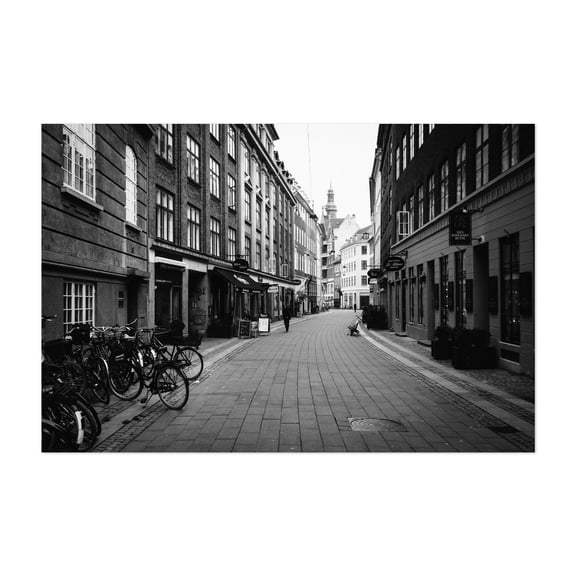 Narrow Rosengården B&W - Copenhagen Denmark Photography Unframed Wall Art Print 5 x 7 inches