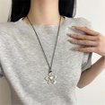 thumbnail image 4 of RUISINERY Adjustable Hollow Flower Clavicle Necklace For Women Handmade Black Wax Cord Floral Neckchain Jewelry, 4 of 7