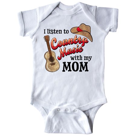 

Inktastic I Listen to Country Music with my Mom with Guitar and Hat Gift Baby Boy or Baby Girl Bodysuit