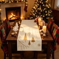 thumbnail image 5 of Hvmvliv 12x71 Inch Christmas Linen Table Banner with Festive Holiday Patterns for Dining Table Home Party Table Runners Decoration Multicolor, 5 of 6