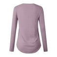 thumbnail image 4 of Women‘s Solid Color Long Sleeve Printed Top Pink M, 4 of 4