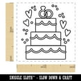thumbnail image 2 of Wedding Cake Marriage Rings Hearts Self-Inking Rubber Stamp Ink Stamper - Yellow Ink - Small 1 Inch, 2 of 7