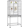 Alden Design 54" Metal Rolling Bird Cage with Detachable Stand, Light Gray