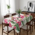 thumbnail image 6 of Pink Tulip Flower Table Cloth Waterproof Tablecloths, Spring Floral Leaves Plants Retro Beige Tablecloth Dining Table Cover for Kitchen Party Tabletop Outdoor, Rectangle Tablecloth 60x84 Inch, 6 of 9