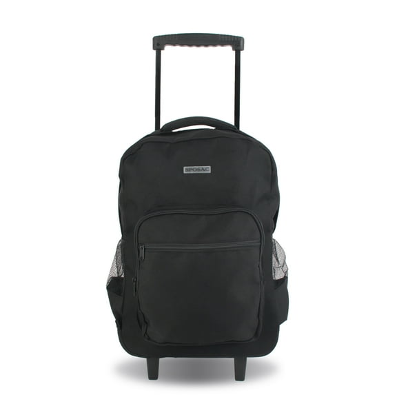 SPOSAC 19" Unisex Rolling Backpack, Black