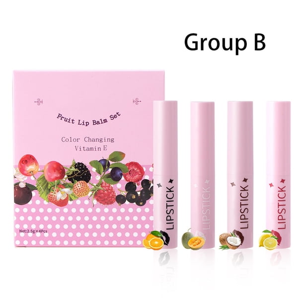 Bálsamo labial Xihbxyly cambia de color hidratante sabor a frutas vitamina E y cambio de temperatura