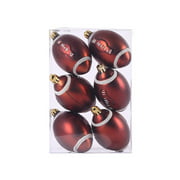 Christmas Balls Ornaments Football 9cm 6pcs for Xmas Tree - Shatterproof Christmas Tree Decorations Large Hanging Ball
