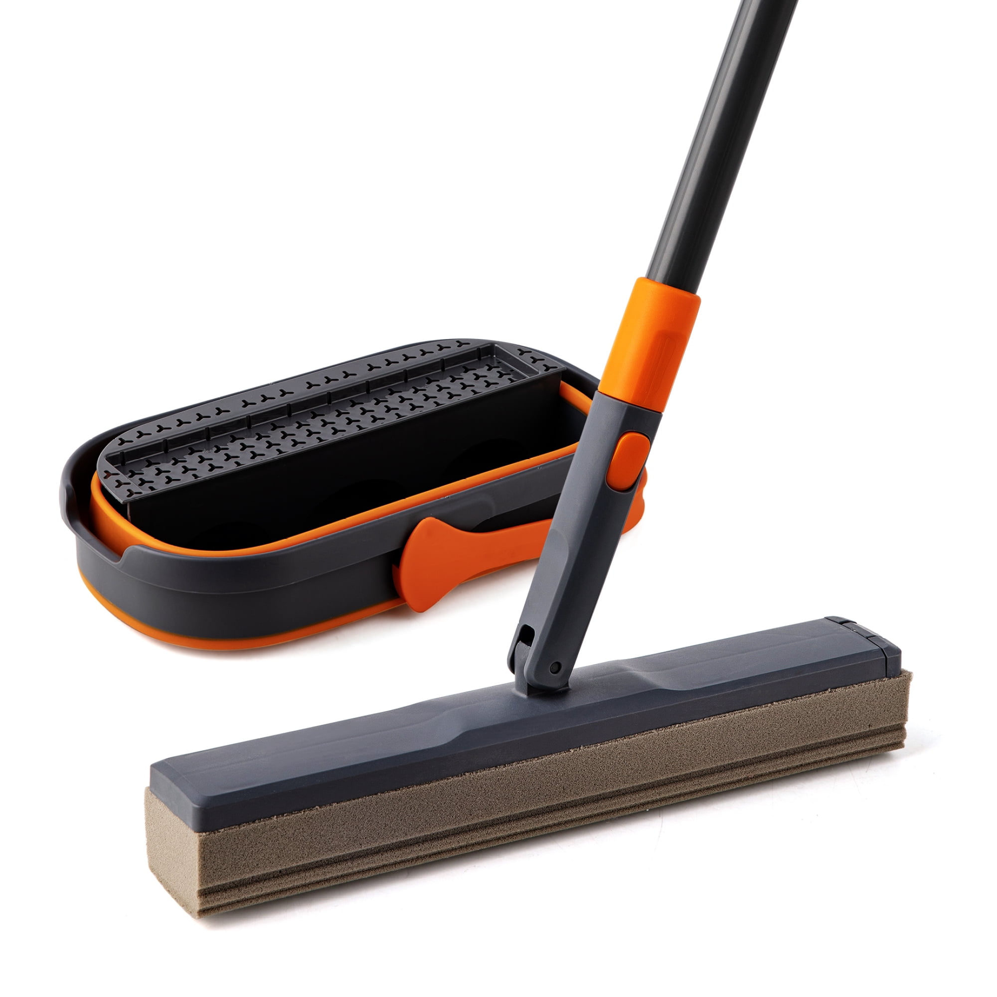 Sponge Mop Kit and Collapsible Bucket Mop and Bucket for Floor Cleaning Hands Free Home Floor Cleaning