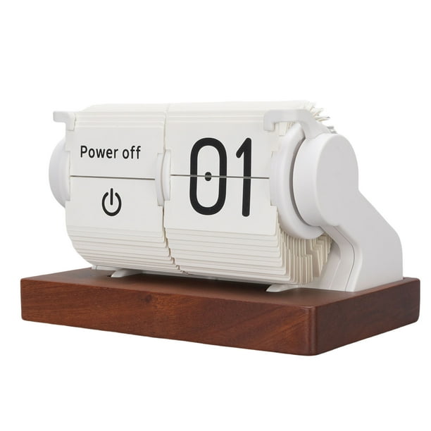 Reloj De Escritorio Abatible, Reloj De Mesa Retro Automático Con Temporizador, Alarma, Calendario Y Visualización De La Hora, Con Mecanismo De Engranaje Interno Y Batería