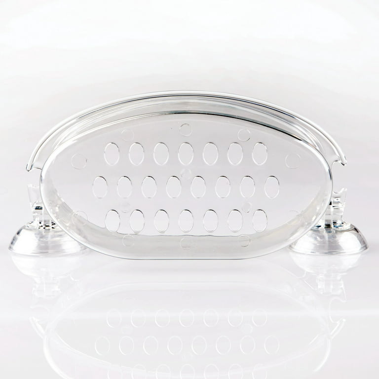 iDesign Cade Push Lock Suction Rectangle Basket White