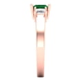 thumbnail image 3 of Three-Stone Engagement Ring for Women - 1.11ct Simulated Emerald in 14K Rose Gold Promise Ring, 3 of 6
