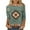 Army Green, variant on Women 3/4 Sleeve Crew Neck Shirts,Western Aztec Print Graphic Tees Causal T-shirt Loose Fit Summer Tunic Tops