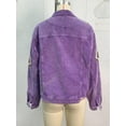 thumbnail image 6 of Womens Corduroy And Rugby Sequined Cropped Jacket Vintage Gameday Sequin Patched Jacket Coat, 6 of 12