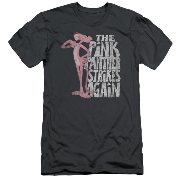 Pink Panther Strikes Again Adult 30/1 T-Shirt Charcoal