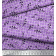 thumbnail image 3 of Soimoi Purple Poly Georgette Fabric Floral & Check Print Fabric by the Yard 42 Inch Wide, 3 of 5