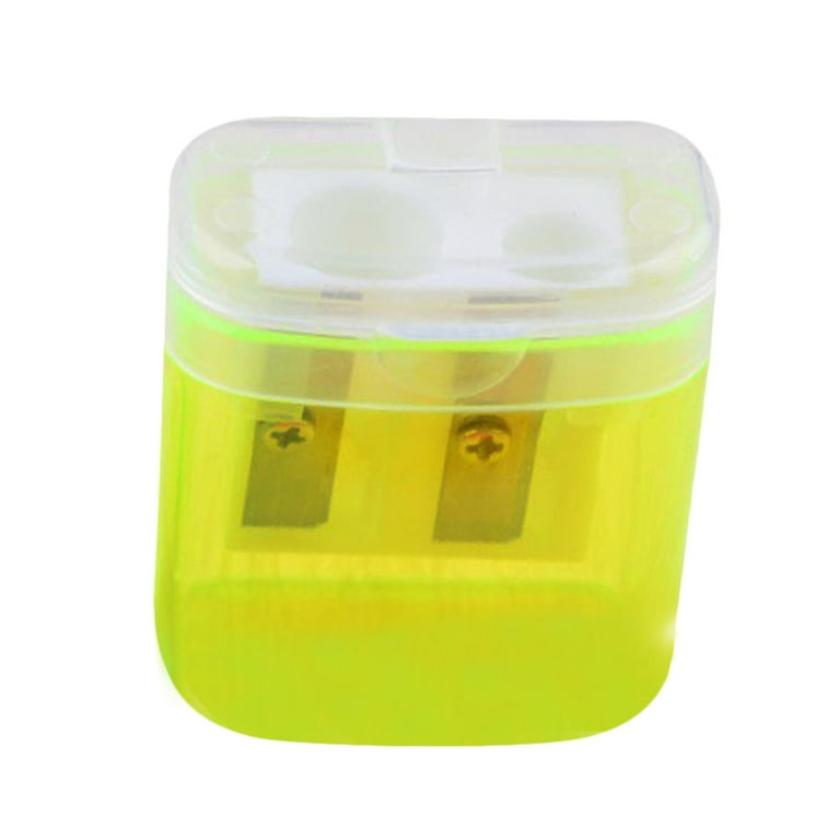 mnjin two hole pencil sharpener rotating planer sharpener student stationery yellow