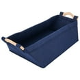 thumbnail image 3 of Panier de Rangement Portable Panier de Transport Boîte de Rangement Feutre Carré Bleu Marine, 3 of 9