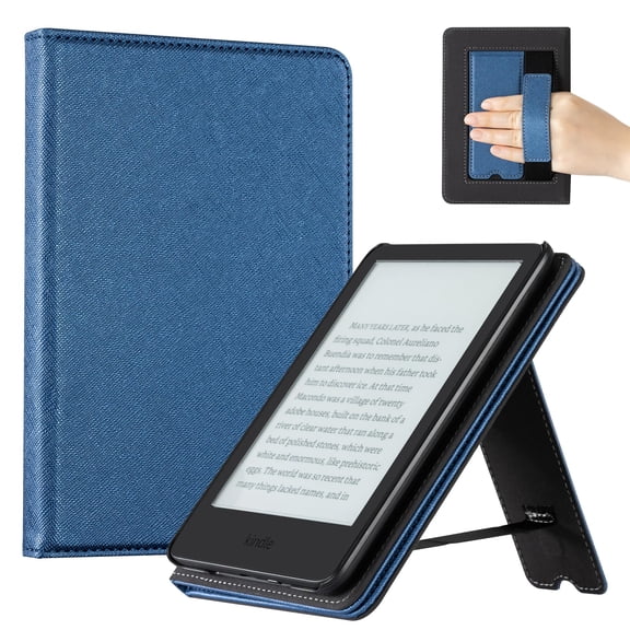 Funda CoBak para lector electrónico de 6" en cuero PU con función automática de reposo/activación, azul oscuro