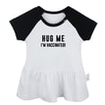 thumbnail image 5 of Pack of 2, Kiss Me I'm Vaccinated & Hug Me I'm Vaccinated Funny Dresses For Baby, Newborn Babies Skirts, Infant Princess Dress, Toddler Frocks (Black Raglan Dresses, 0-6 Months), 5 of 5