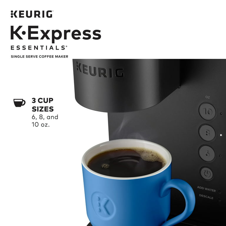Black 8, 10, and 12 oz. Keurig K-Express Coffee Maker with bonus  Coffeehouse Milk Frother, lattes and cappuccinos, 42 oz. removable  reservoir lets you brew up to 4 cups 