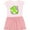 Pink With Stripes, variant on Inktastic Love, Care, Cure Lymphoma Awareness Lime Green Ribbon Hearts Girls Toddler Dress