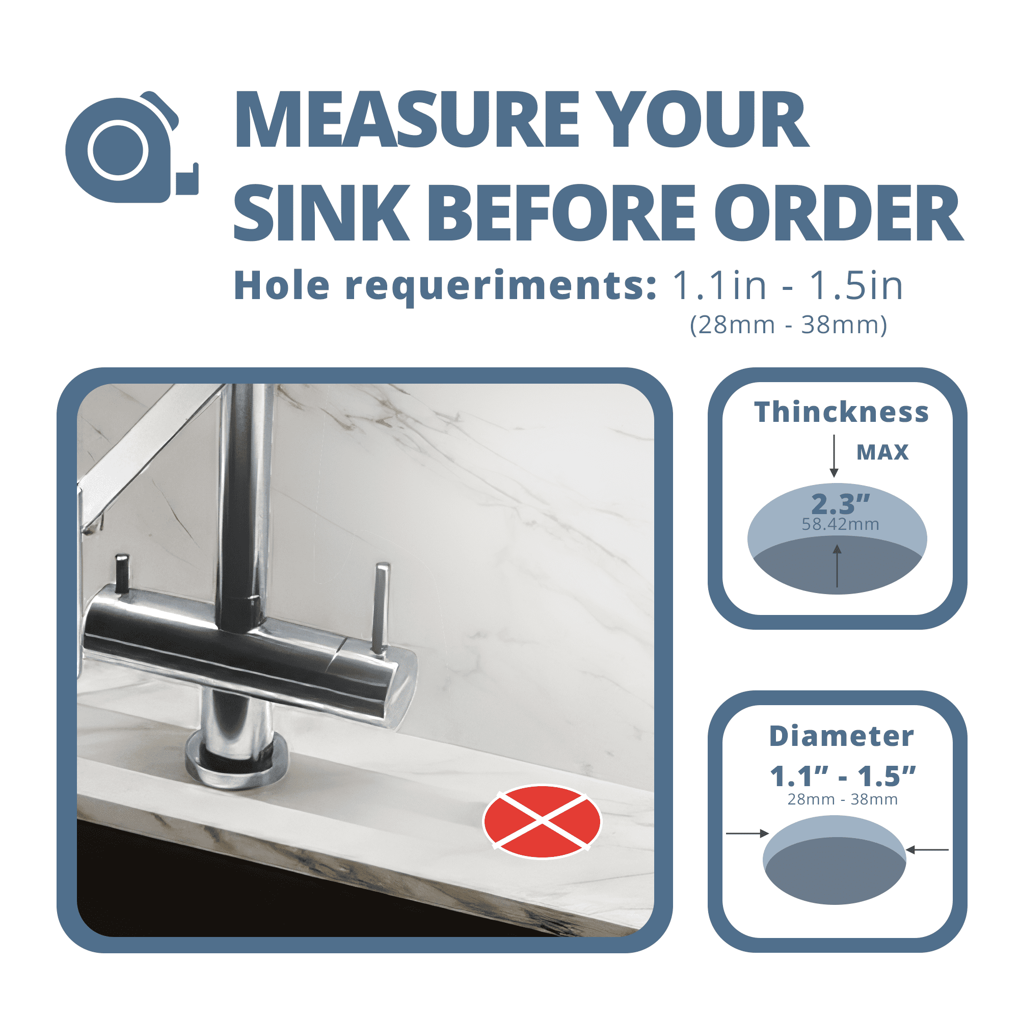 SBEN Countertop Soap Dispenser Pump with Extension Tube Kit 47" (Chrome)