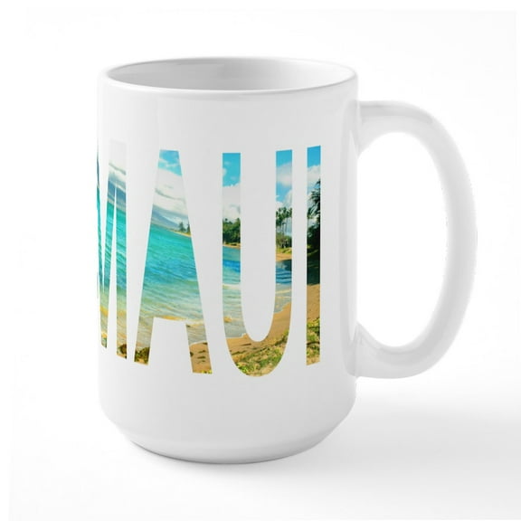 CafePress - Maui Mug - 15 oz Ceramic Large White Novelty Mug